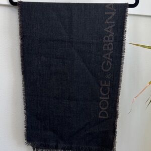 Dolce & Gabbana Dark Gray Wool Scarf